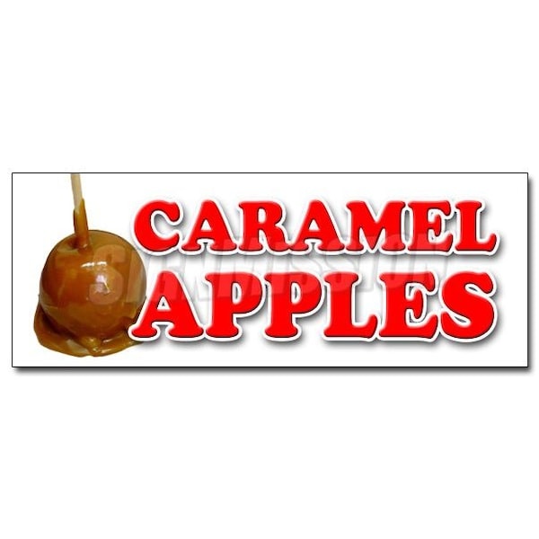 Signmission 12in CARAMEL APPLES DECAL sticker candy apple cart taffy farmers market orchard, D-12 Caramel Apples D-12 Caramel Apples - main